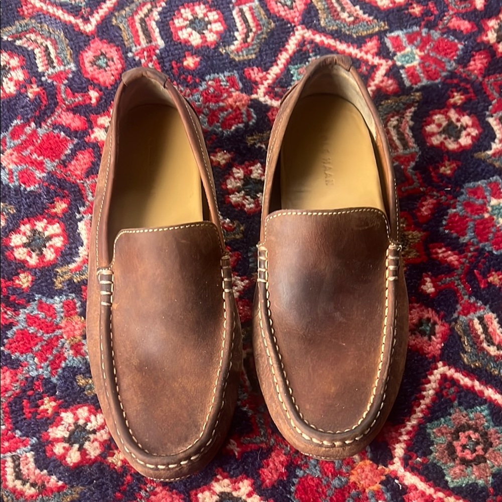 Cole Haan Brown Leather Slip-On Loafers Size 10